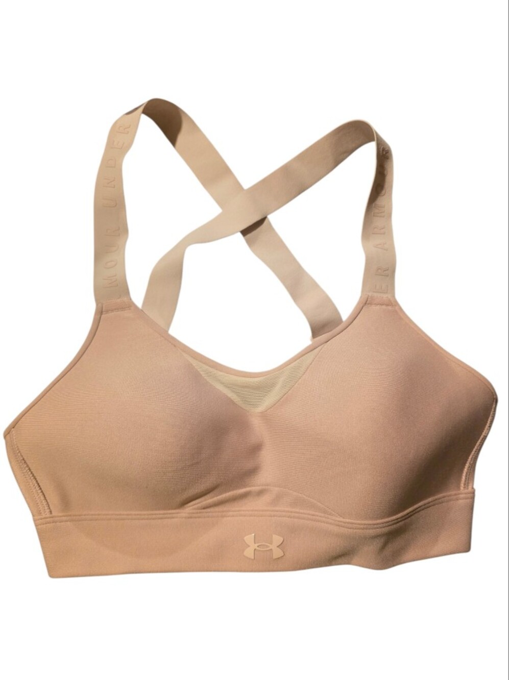 🫯 5 For $25 Under Armour Beige/Nude Cross-Back Medium Support Sports Bra